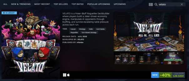 Velato Early Access on steam